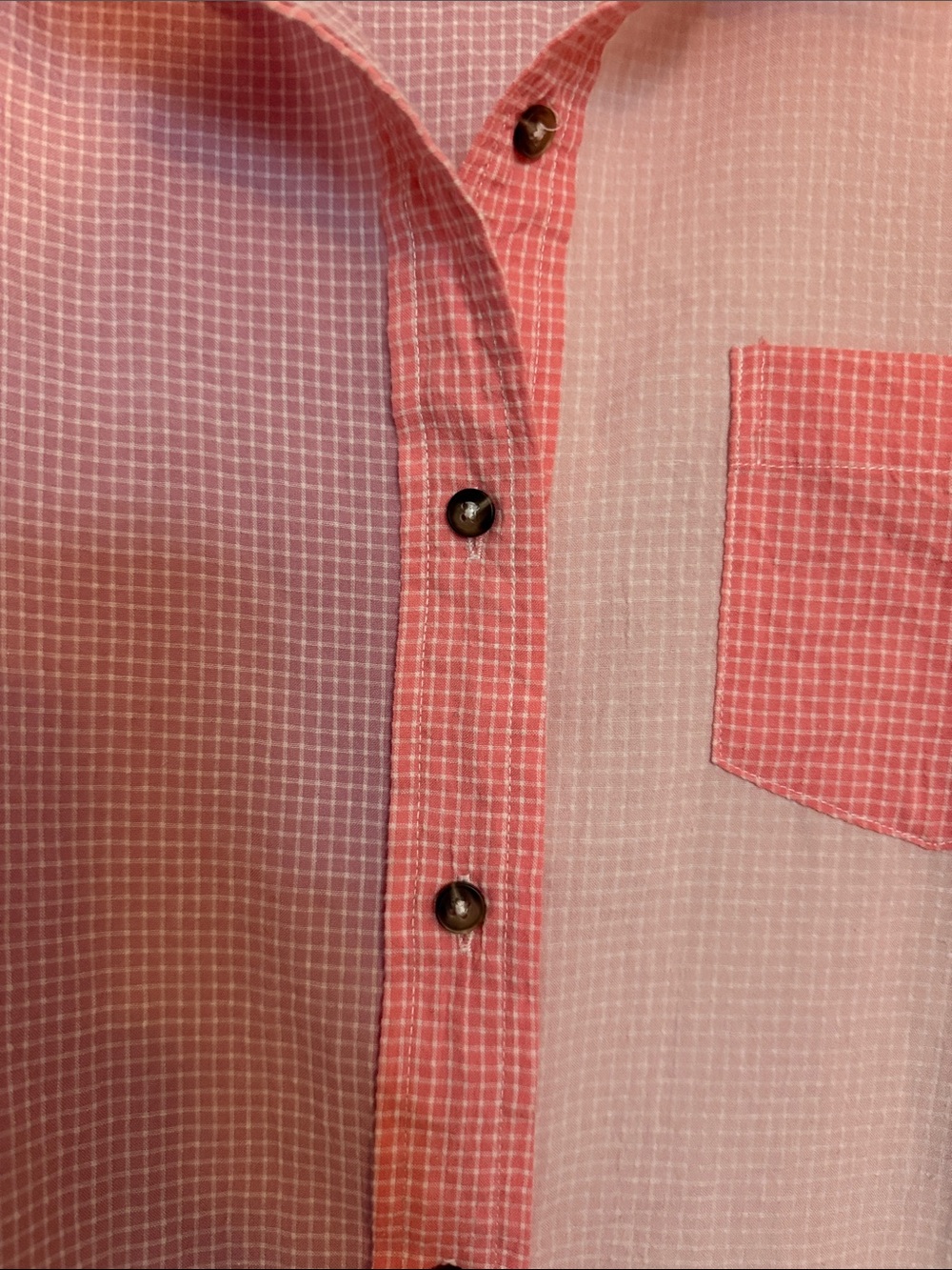 Easel Pink Patchwork Long-Sleeve Button-Up Shirt - Picture 2 of 5